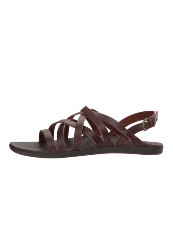 OluKai Shoes - Women's OluKai Awe’ Awe’ Brown Leather Strappy Sandals